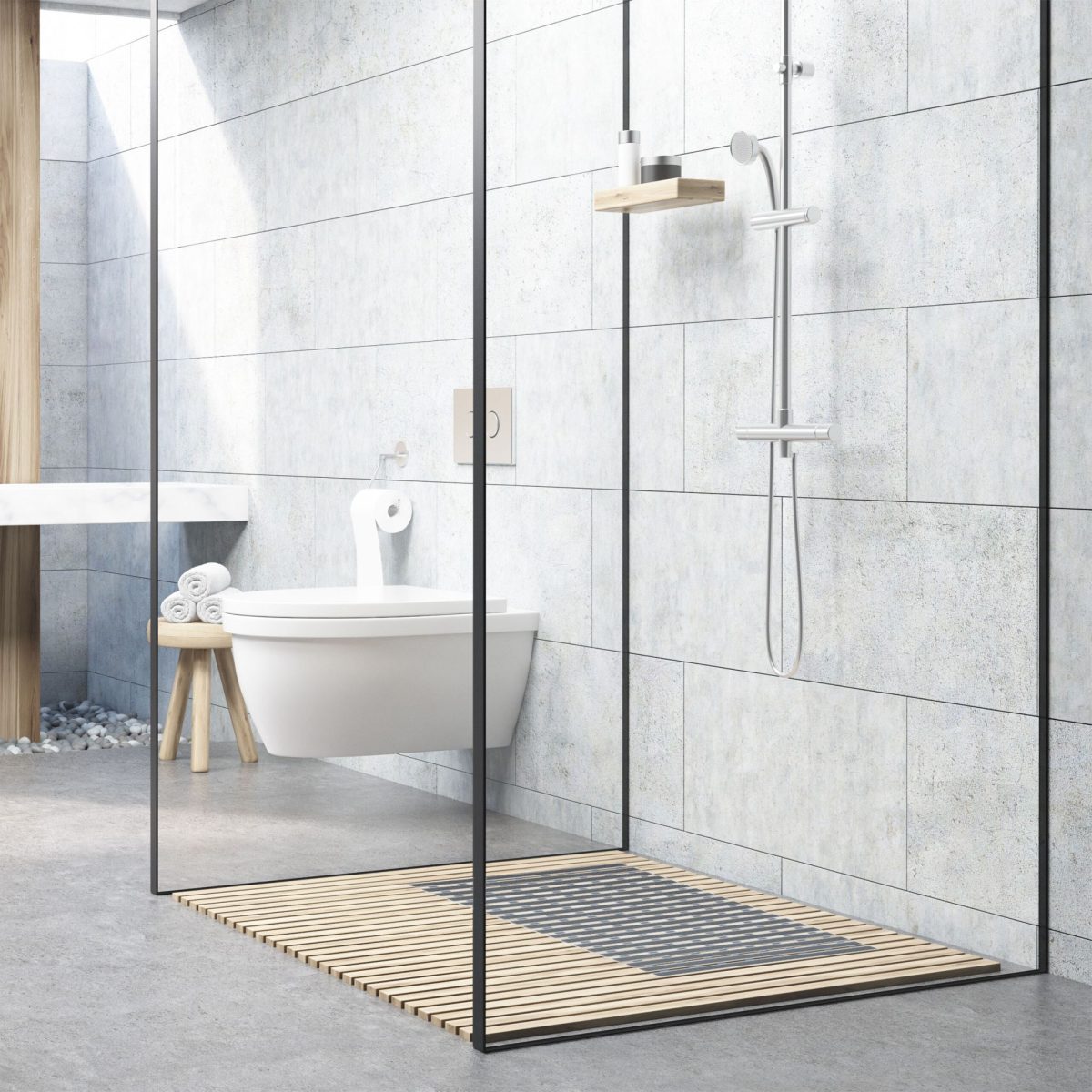 Covoras anti-alunecare pentru dus/cada, 69 x 38 cm, cu ventuze, gri - imagine 5