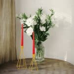 Set de 2 sfesnice, dimensiuni diferite, gold, Relaxdays - imagine 5