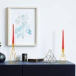 Set de 2 sfesnice, dimensiuni diferite, gold, Relaxdays - imagine 3