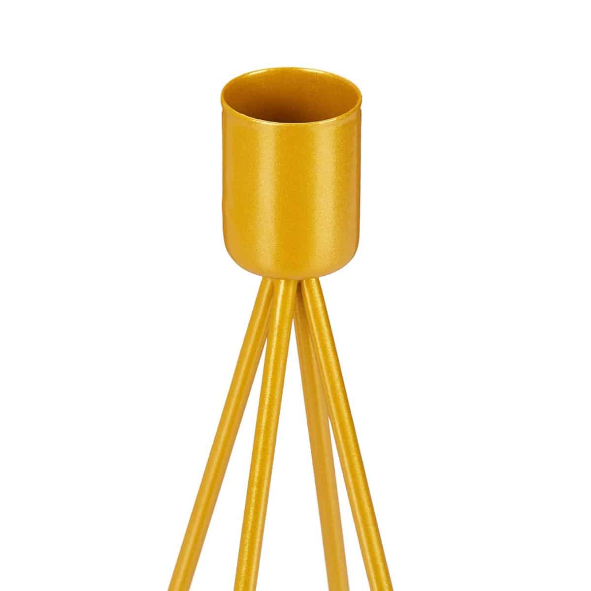 Set de 2 sfesnice, dimensiuni diferite, gold, Relaxdays - imagine 4