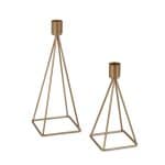 Set de 2 sfesnice, dimensiuni diferite, maro, Relaxdays