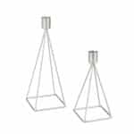 Set de 2 sfesnice, dimensiuni diferite, gri, Relaxdays