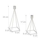 Set de 2 sfesnice, dimensiuni diferite, gri, Relaxdays - imagine 5
