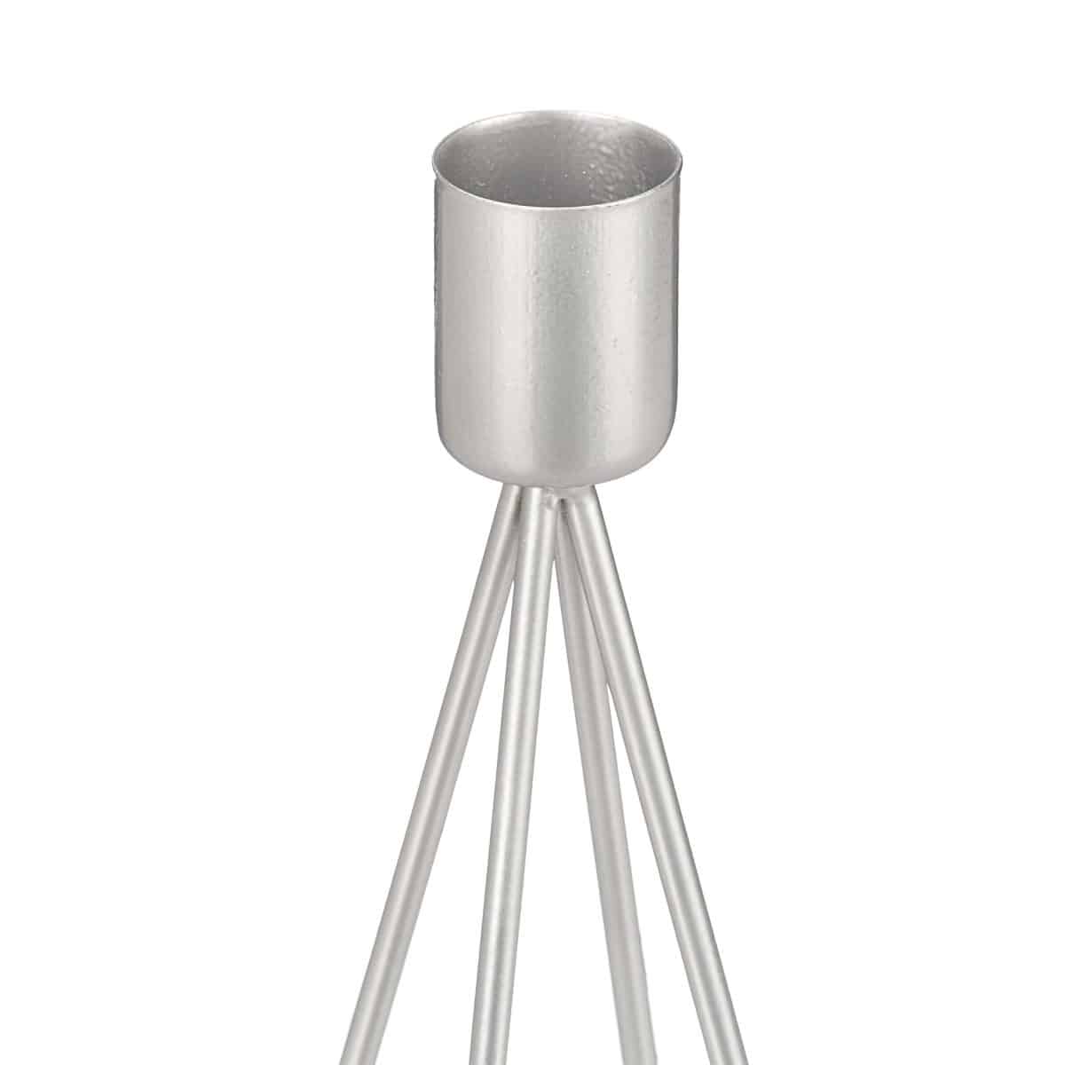 Set de 2 sfesnice, dimensiuni diferite, gri, Relaxdays - imagine 2