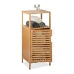Dulap de baie din bambus, 2 rafturi deschise, natural, 87 x 36,5 x 33 cm