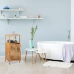 Dulap de baie din bambus, 2 rafturi deschise, natural, 87 x 36,5 x 33 cm - imagine 2