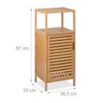 Dulap de baie din bambus, 2 rafturi deschise, natural, 87 x 36,5 x 33 cm - imagine 4