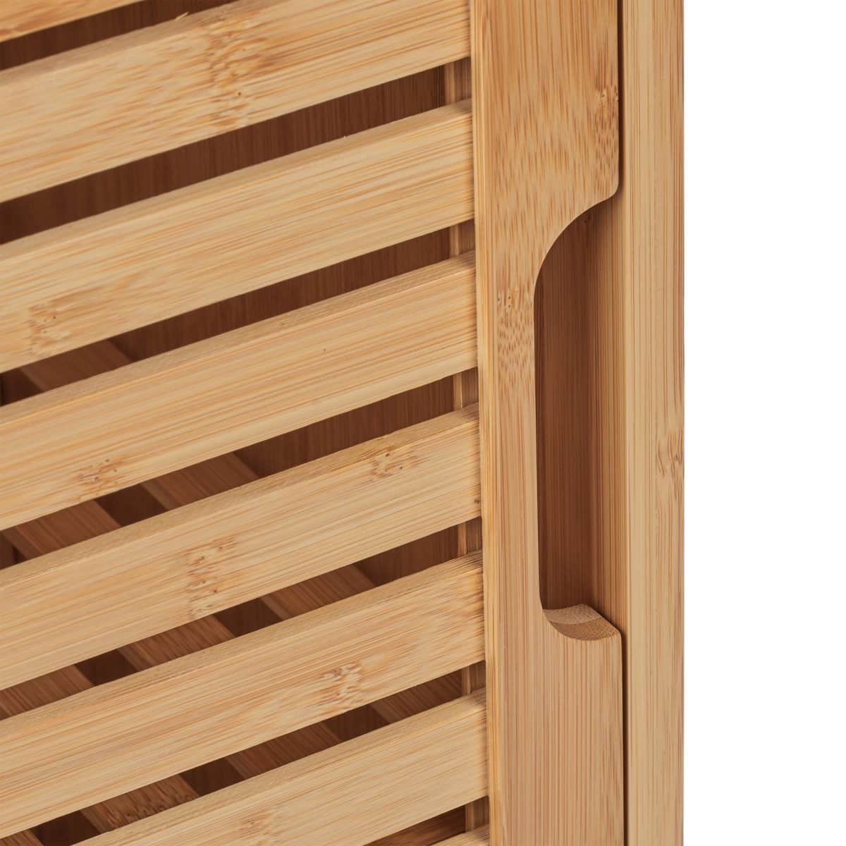 Dulap de baie din bambus, 2 rafturi deschise, natural, 87 x 36,5 x 33 cm - imagine 8