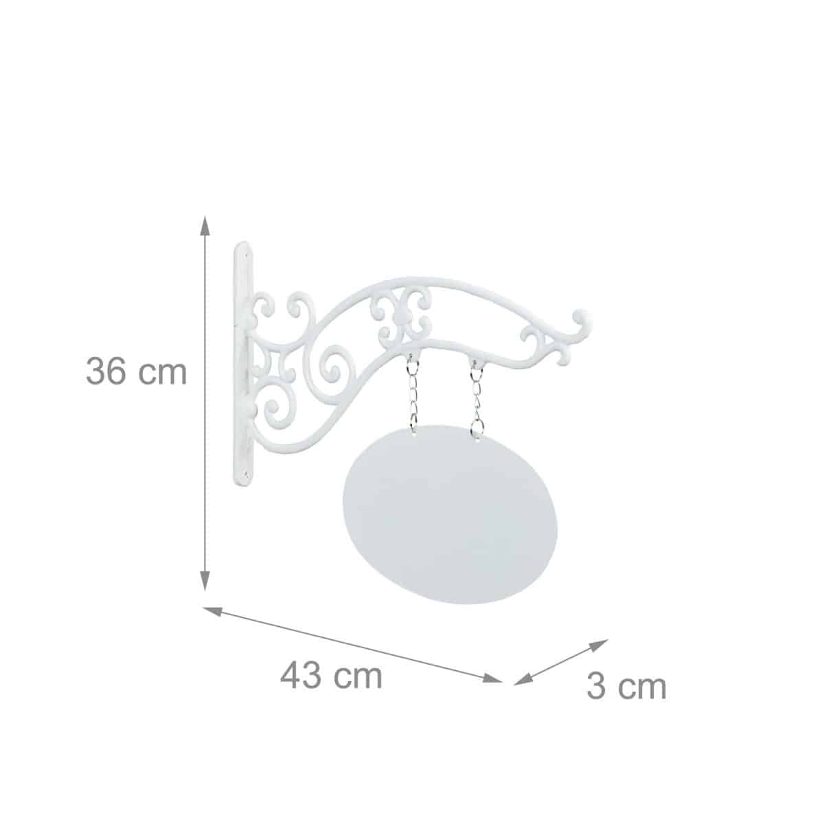 Decor perete, personalizabil, pancarta, dimensiuni 32 x 43 x 3 cm, alb, Relaxdays - imagine 4