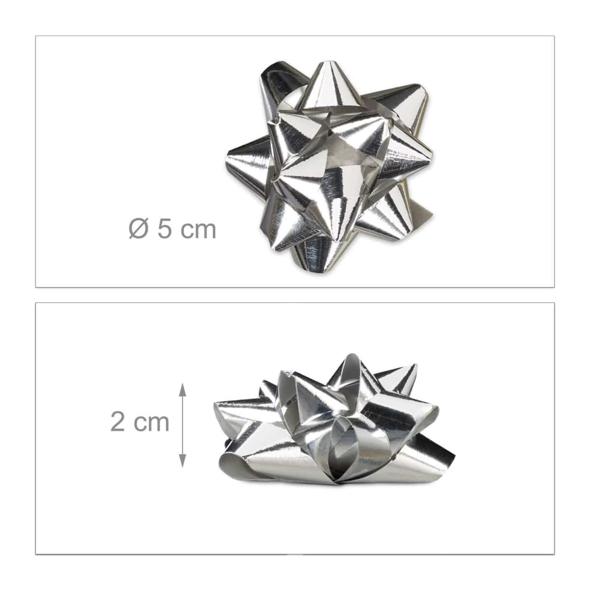Set fundite pentru cadouri, autoadezive, 200 bucati, argintii - imagine 3