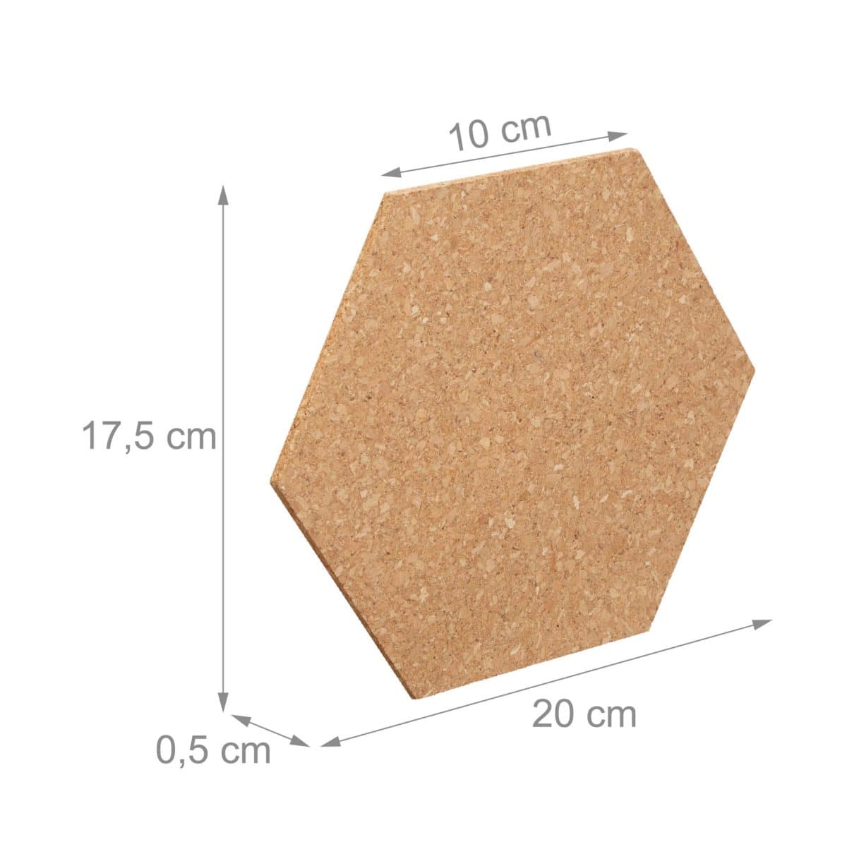 Set de 14 panouri hexagonale din plută, cu pioneze si cleme din lemn, Relaxdays - imagine 4