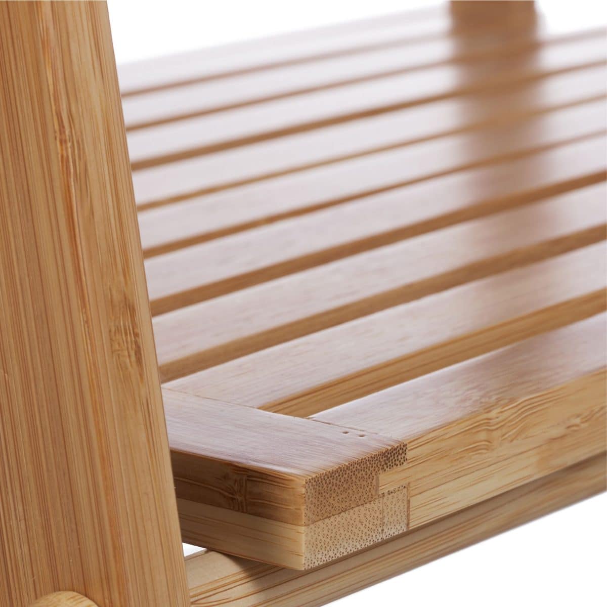 Suport prosoape din bambus cu 4 bare si raft, 153 x 53,5 x 30 cm - imagine 6