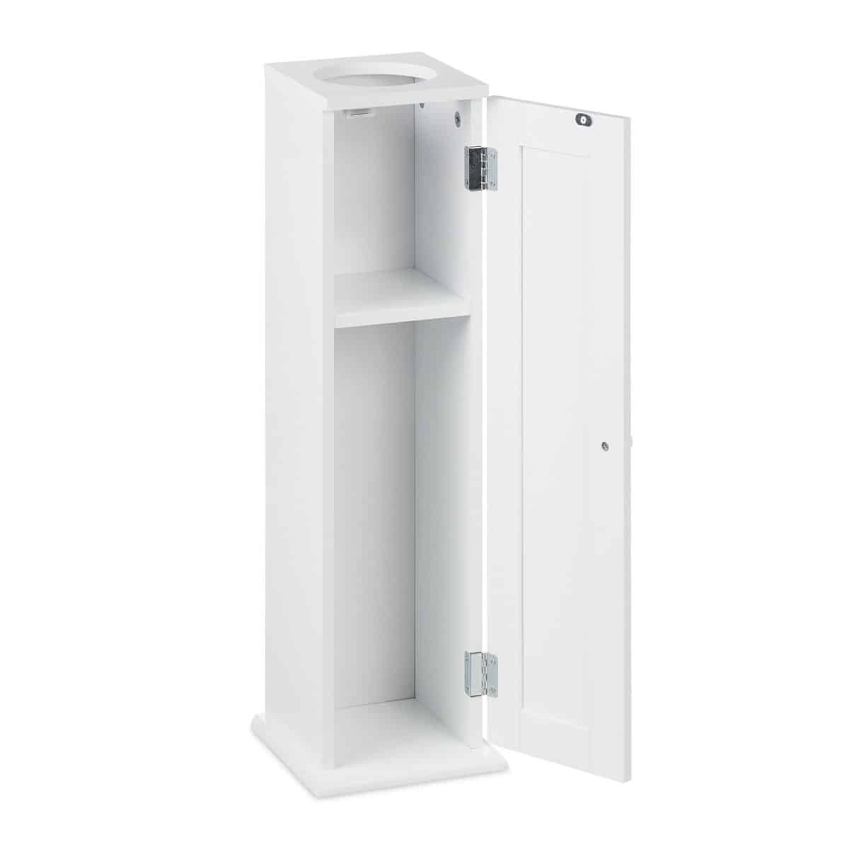 Dulap ingust pentru baie, alb, 65 x 19,5 x 19,5 cm - imagine 2