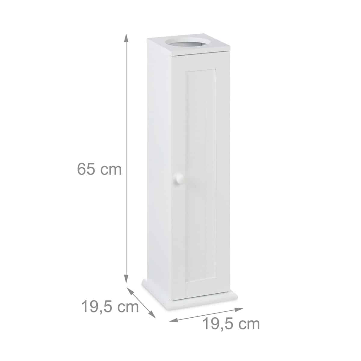 Dulap ingust pentru baie, alb, 65 x 19,5 x 19,5 cm - imagine 5