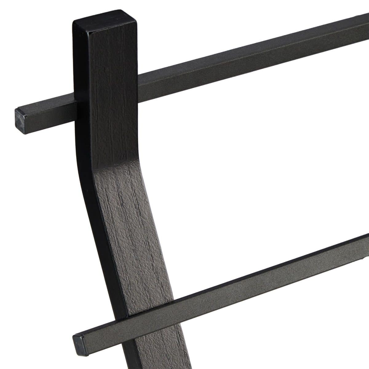 Suport pentru prosoape cu design curbat, 2 sine, negru, 85 x 43,5 x 20 cm - imagine 5