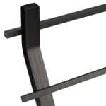 Suport pentru prosoape cu design curbat, 2 sine, negru, 85 x 43,5 x 20 cm - imagine 5