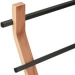 Suport pentru prosoape cu design curbat, 2 sine, maro/negru, 85 x 43,5 x 20 cm - imagine 6