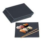 Set 6 platouri din ardezie, 25 x 25 cm, negru