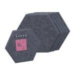 Hexagoane autoadezive, 6 piese, gri, 26 x 30 x 0,9 cm, Relaxdays