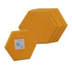 Hexagoane autoadezive, 6 piese, galben, 26 x 30 x 0,9 cm, Relaxdays