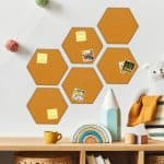 Hexagoane autoadezive, 6 piese, galben, 26 x 30 x 0,9 cm, Relaxdays - imagine 4