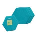 Hexagoane autoadezive, 6 piese, albastru, 26 x 30 x 0,9 cm, Relaxdays