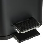 Cos de gunoi cu pedala, 5 L, capac bambus, negru, fier - imagine 5