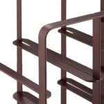 Suport metalic pentru sticle de vin, capacitate 9 sticle, design industrial modern, maro, Relaxdays - imagine 5