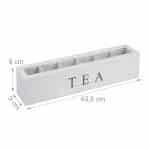 Cutie pentru ceai, 6 compartimente, bambus/acril, alb, 9 x 43, 5 x 9 cm, Kraftpunkt® - imagine 2