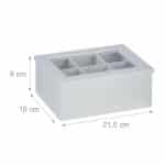 Cutie cu 6 compartimente pentru plicurile de ceai, 9 x 21,5 x 16 cm, alb - imagine 4