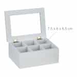 Cutie cu 6 compartimente pentru plicurile de ceai, 9 x 21,5 x 16 cm, alb - imagine 5