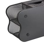 Organizator de birou, 6 compartimente si un sertar, negru, 10 x 23,5 x 11,5 cm - imagine 6