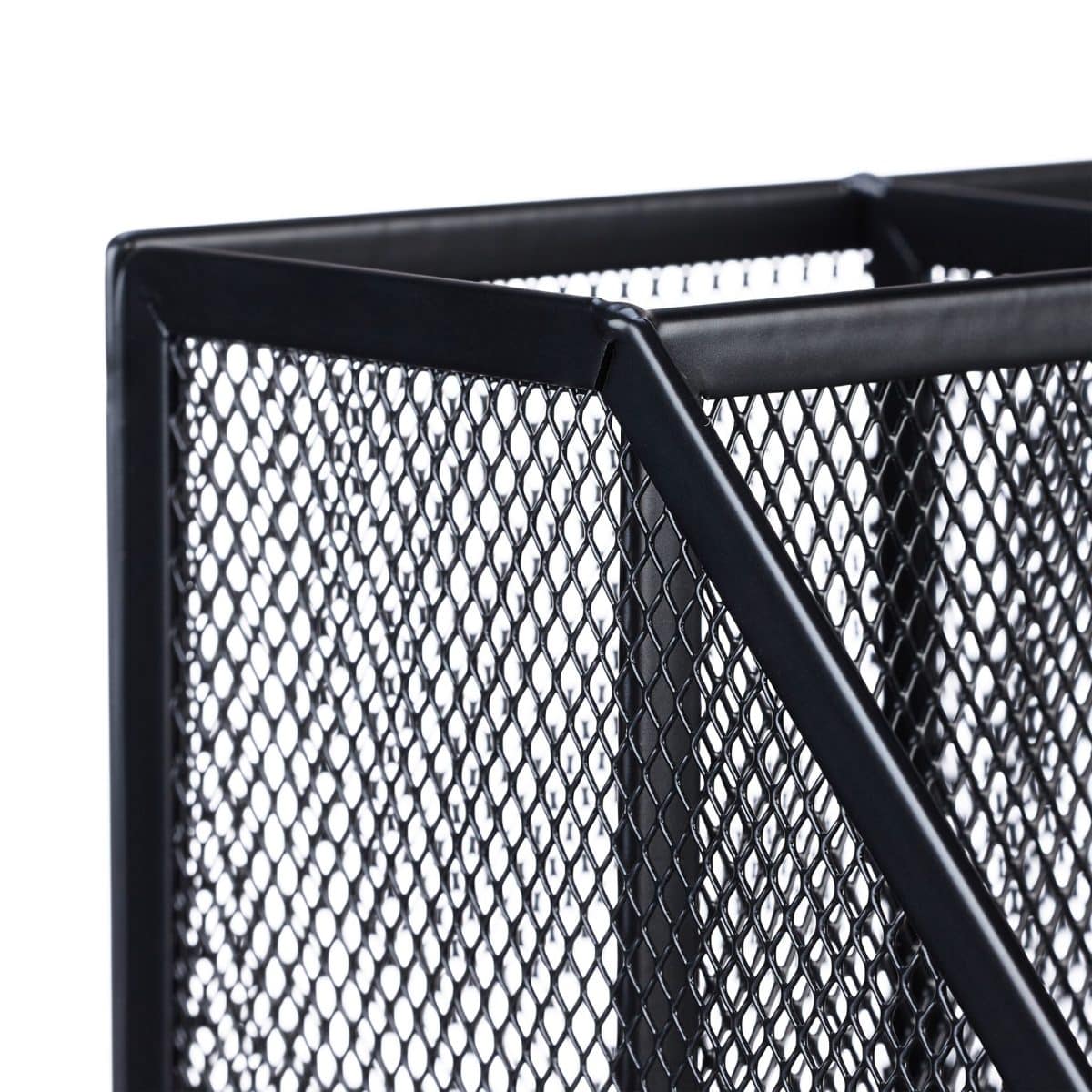 Set organizatoare de birou, 7 compartimente, negru, 26 x 31 x 25,5 cm, Relaxdays - imagine 3