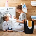 Set 2 cosuri de rufe, textile, 28 L, negru - imagine 2