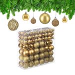Set globuri brad, Craciun, 150 bucati, auriu, NEW 2