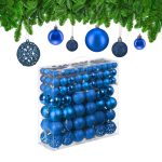 Set globuri brad, Craciun, 150 bucati, albastru, NEW 2
