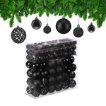 Set globuri brad, Craciun, 150 bucati, negru, NEW 2
