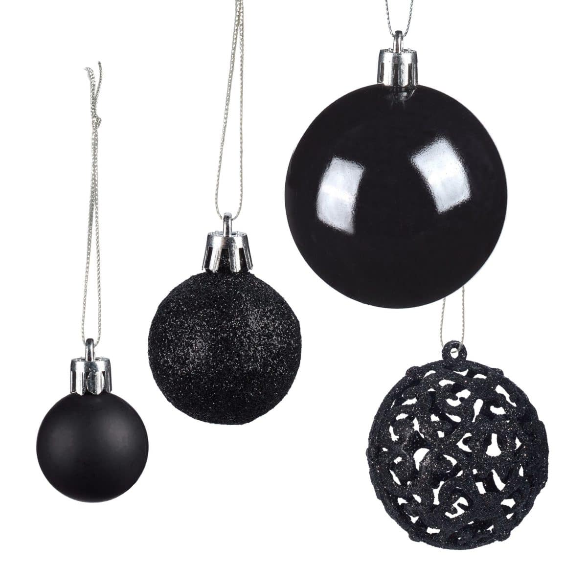 Set globuri brad, Craciun, 150 bucati, negru, NEW 2 - imagine 6