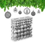 Set globuri brad, Craciun, 150 bucati, gri, NEW 2