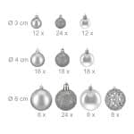 Set globuri brad, Craciun, 150 bucati, gri, NEW 2 - imagine 5
