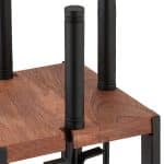 Set ustensile semineu 5 piese cu suport negru, placa lemn masiv, cleste, carlig, matura, lopata – design modern - imagine 5