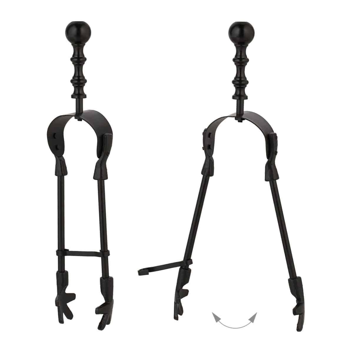 Set accesorii șemineu 5 piese – suport rotund decorativ, negru - imagine 5