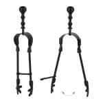 Set accesorii șemineu 5 piese – suport rotund decorativ, negru - imagine 5