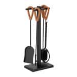 Set accesorii pentru semineu, 5 piese cu suport, 62 x 25 x 16 cm