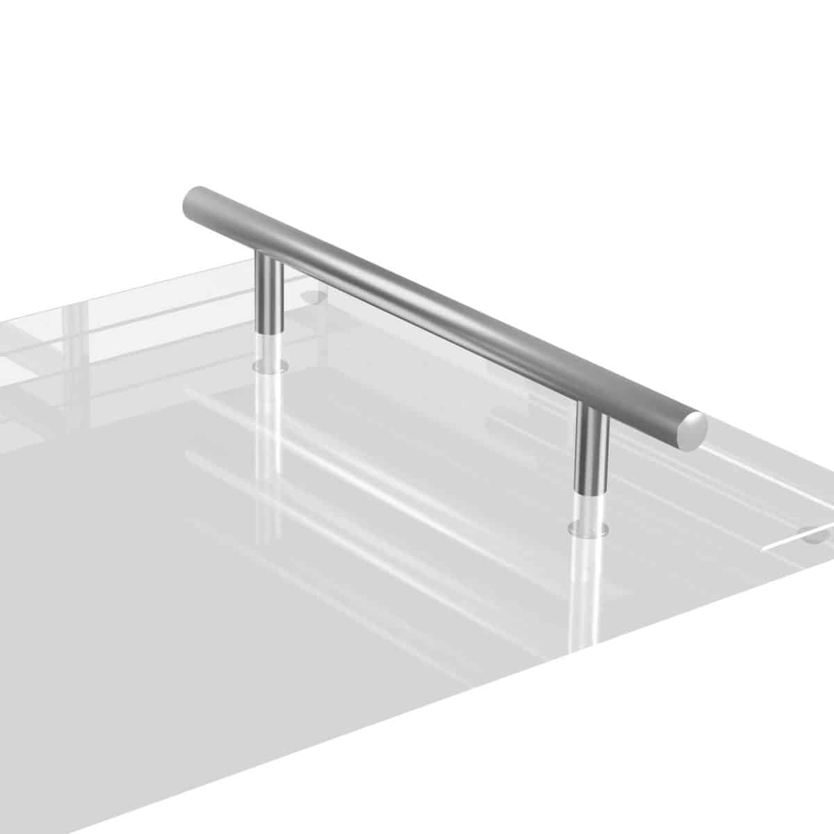 Suport acrilic pentru cada, transparent, cu manere din fier, 4 x 68 x 23 cm - imagine 5