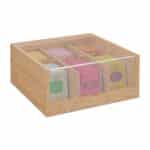 Cutie depozitare ceai din lemn, 9,5 x 22 x 21,5 cm, bambus