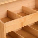 Organizator pentru cafea si ceai, 9 compartimente, bambus, maro, 24 x 27 x 17 cm - imagine 3