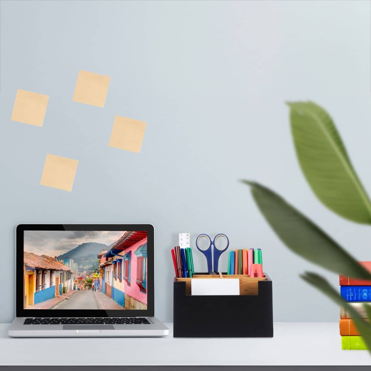 Organizator de birou/cosmetice, 5 compartimente, negru, 9,5 x 18 x 15 cm - imagine 5