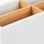 Organizator de birou/cosmetice, 4 compartimente, alb, 8 x 21 x 9 cm - imagine 6