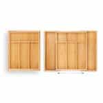 Suport tacamuri din bambus si MDF, 6 compartimente, 5 x 29 x 35,5-47,5, natural - imagine 3